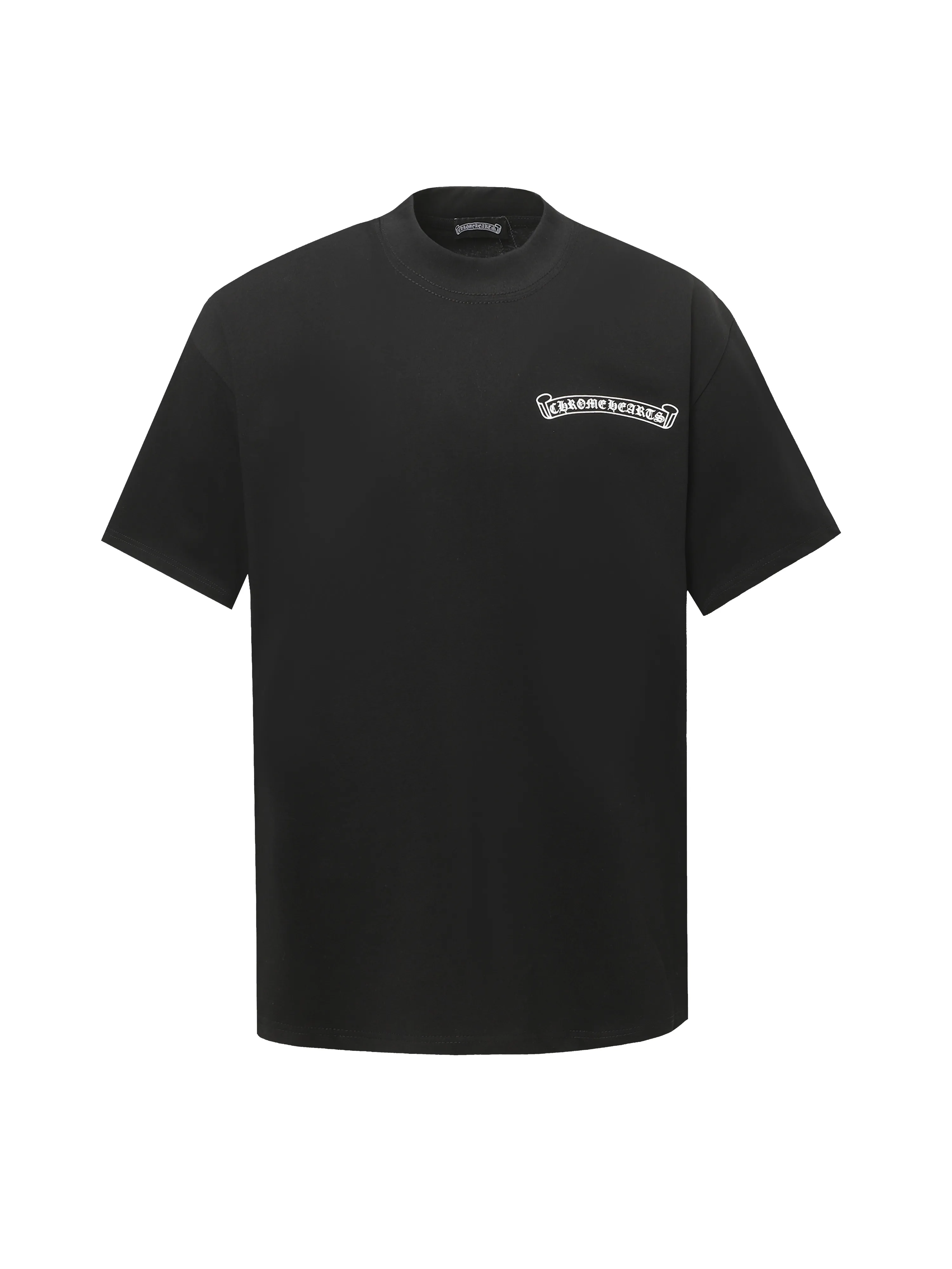 🅿️170 Chrome hearte/Chrome heart ch 25ss early spring new Sanskrit logo short-sleeved T-shirt. A must-have item for daily commuting for men and women in light luxury. The correct version is welcome to compare. Detailed features: ·280 grams of 100% pure cotton double yarn jersey fabric. ·Custom-dyed special thickening in the same vat. 32 count double-strand 1x1 thread. Size: XS-L